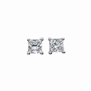 14Kt Gold 0.20Ct Princess Cut Lab Grown Diamond Stud Earrings